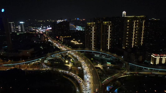 福建城市夜景灯光航拍视频