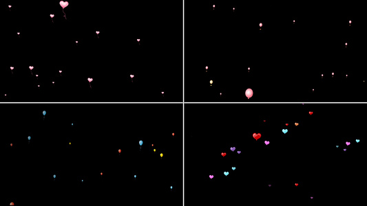 一组气球粒子漂浮动画5视频