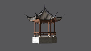 三维中国风建筑动画10秒视频
