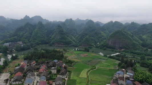 航拍湖南通道万佛山4A景区视频