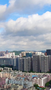城市高楼延时摄影蓝天白云视频
