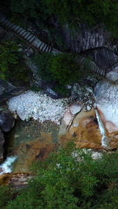 航拍5A安徽天堂寨风景区白马大峡谷翡翠潭视频旅游景点视频