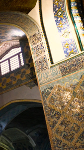 伊朗传统清真寺内部实拍伊斯兰寺庙视频