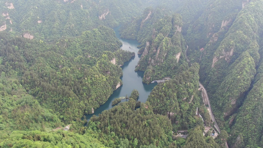 湖南张家界武陵源天门山景区航拍视频