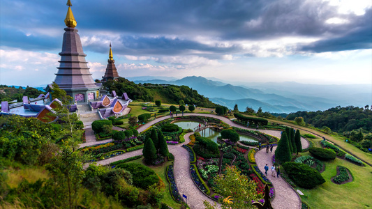 高塔时间的消逝是泰国吉昂马伊Thailand具有里程碑视频