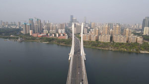 航拍广州惠州跨河大桥城市交通25秒视频