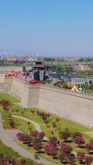 航拍正定古城墙中国著名景点194秒视频