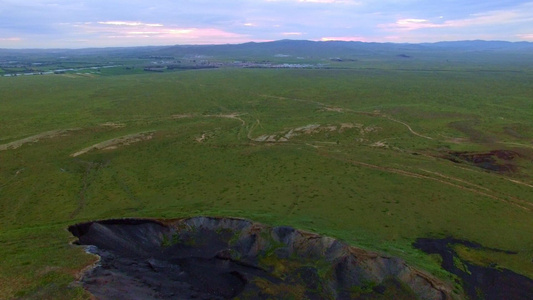 乌兰察布察哈尔火山4K航拍视频
