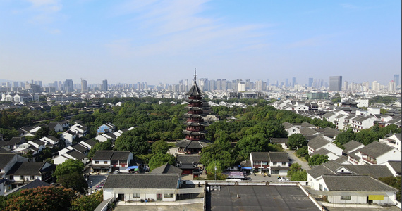 4k实拍江苏苏州北寺塔地标视频