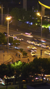 航拍城市夜景道路交通街景车流素材夜景素材视频