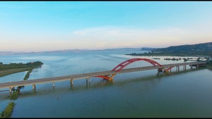 4k海上大桥大气航拍50秒视频