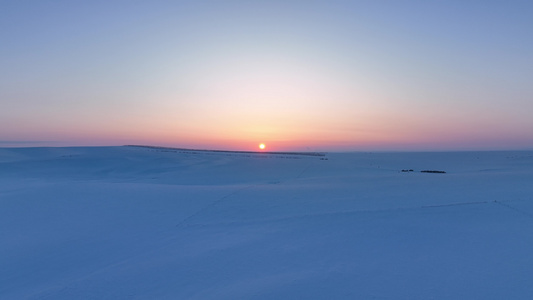 内蒙古冬季雪原风景视频