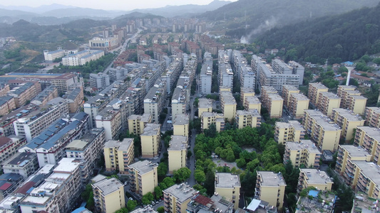 航拍城市住宅楼小区环境视频