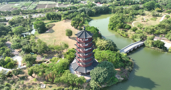 广东省东莞市华阳湖湿地公园航拍视频