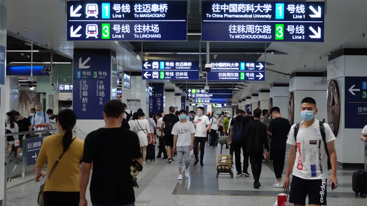 4K实拍南京地铁站【该视频路人无肖像权，请勿商用】视频