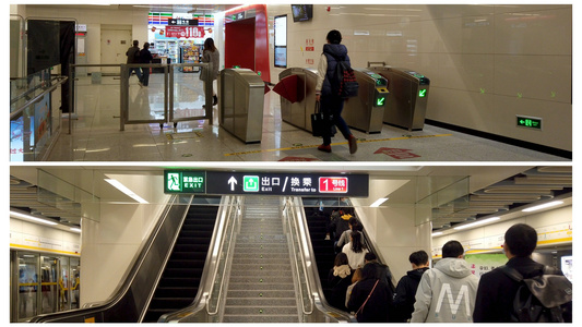 4K拍摄地铁站进站乘客【该视频无肖像权，请勿商用】视频