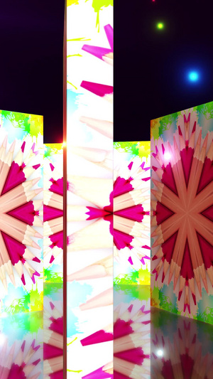 三维动感几何背景素材酒吧LED背景30秒视频