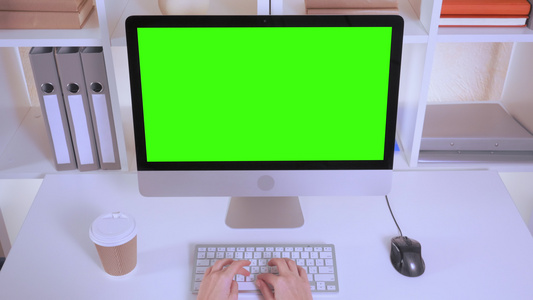 办公室电脑绿幕视频