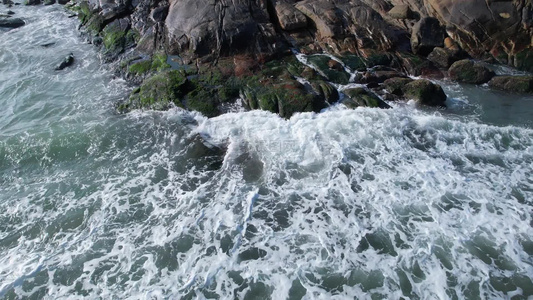 大海海岸海浪航拍视频