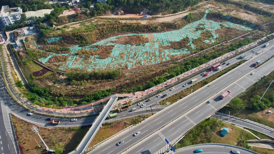 航拍厦门海沧立交桥景观视频