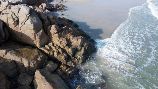 大海海岸海浪航拍视频