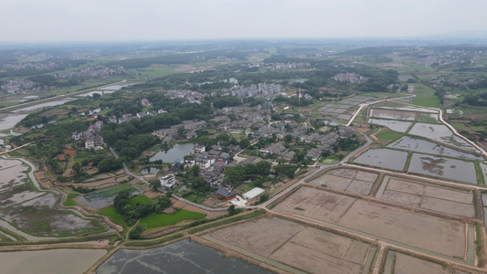 乡村田园农村房屋建筑航拍视频