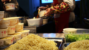 武汉城市餐饮特色地方美食烹饪热干面4k素材65秒视频