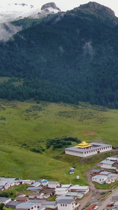 航拍郎木寺四川部分达仓郎木赛赤寺旅游景区视频