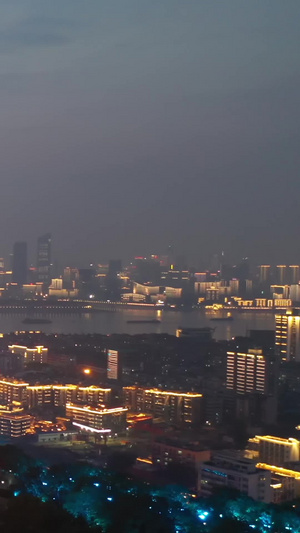 航拍城市风光武汉地标建筑黄鹤楼长江大桥夜景灯光素材航拍夜景41秒视频