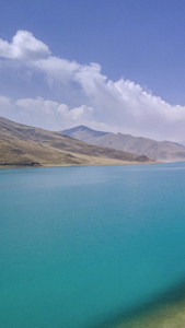高清竖屏延时航拍西藏羊湖风云视频