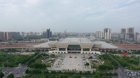 郑州东站高铁站高速铁路客运火车站城市地标视频
