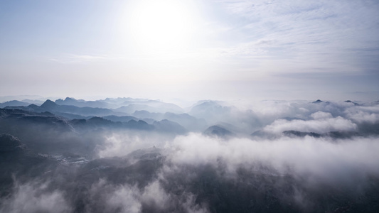 8K长江三峡壮丽山峰层峦叠嶂云海延时视频
