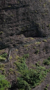 航拍5A景区衢州江郎山最高峰灵峰登顶栈道视频旅游景点视频