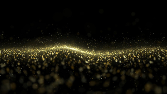 金色唯美大气粒子波浪动态视频元素视频