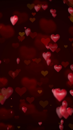 红色爱心粒子上升舞台背景爱心粒子背景42秒视频