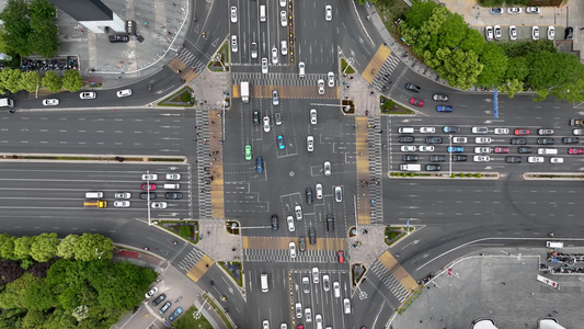 高视角下的城市道路车流视频