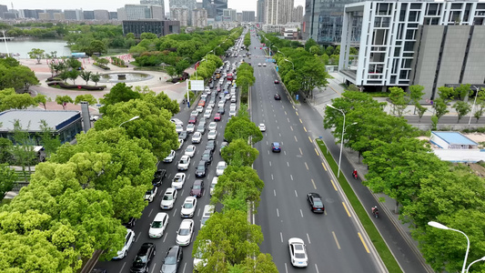 高视角下的城市道路车流视频