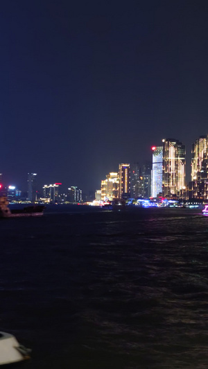 上海黄浦江夜景延时上海夜景4秒视频