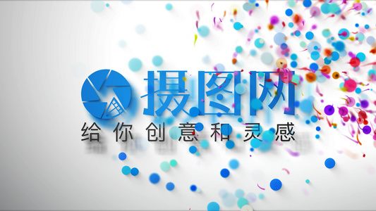 4K简洁的多彩粒子揭示LOGO片头AE模版视频