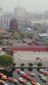 河南省的国家AAAA级旅游景区开封府航拍4A景区视频