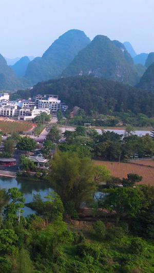 阳朔遇龙河十里画廊风景航拍广西旅游56秒视频