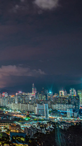 延时广东深圳龙岗区笔架山夜景素材深圳夜景视频