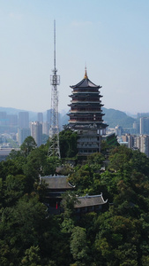 航拍贵州贵阳东山寺[乌石]视频