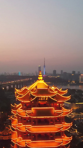 航拍中国三大名楼之首黄鹤楼旅游地标素材景区宣传视频