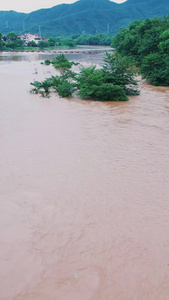 梅雨季夏季雷雨天气暴雨后江河涨水自然灾害洪峰过境航拍南方雨季视频