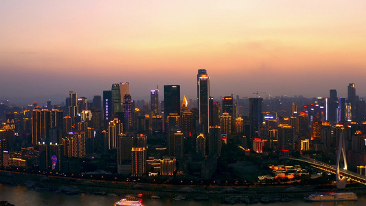 4K航拍重庆唯美城市夜景风光视频