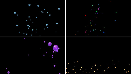 一组气球粒子漂浮动画13视频