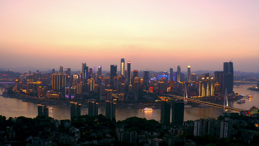 4K航拍重庆城市夜景[灯光灿烂]视频