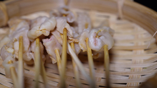 【镜头合集】鸡皮串小串肉串钵钵鸡炸串烤串美食视频