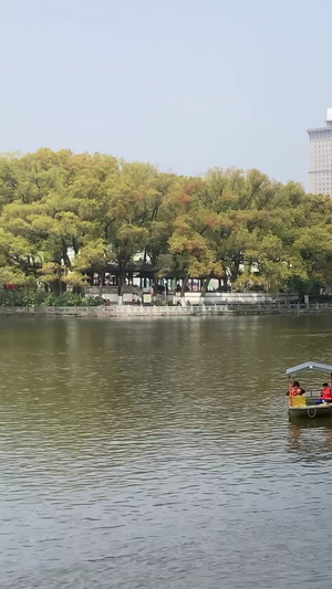 宁波月湖公园泛舟踏春76秒视频